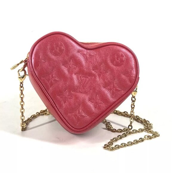 LOUIS VUITTON M80837 Monogram Heart on Chain Pochette 2WAY Shoulder Bag - Picture 1 of 13
